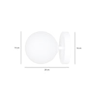 Applique A 1 Luce Shiva In Acciaio Bianco E Sfera In Vetro Bianco