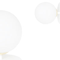 Applique A 1 Luce Vishnu In Acciaio Bianco E Sfera In Vetro Bianco E Oro