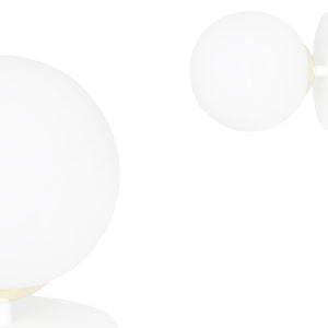 Applique A 1 Luce Vishnu In Acciaio Bianco E Sfera In Vetro Bianco E Oro