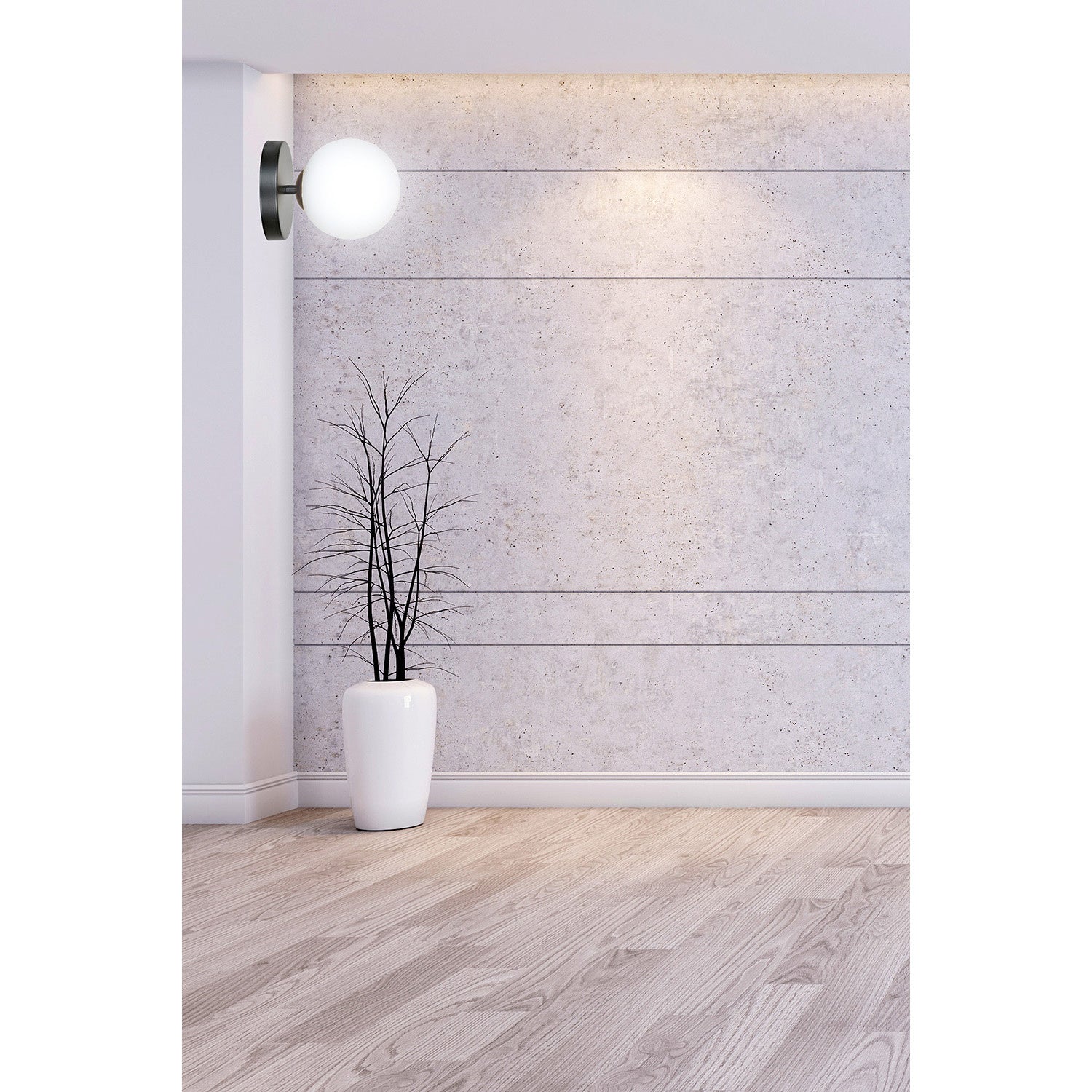 Applique A 1 Luce Vishnu In Acciaio Nero E Sfera In Vetro Bianco E Oro