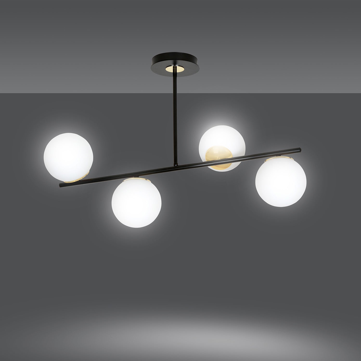 Plafoniera Contemporaneo Vishnu Acciaio Nero 6 Luci E14 Ip20