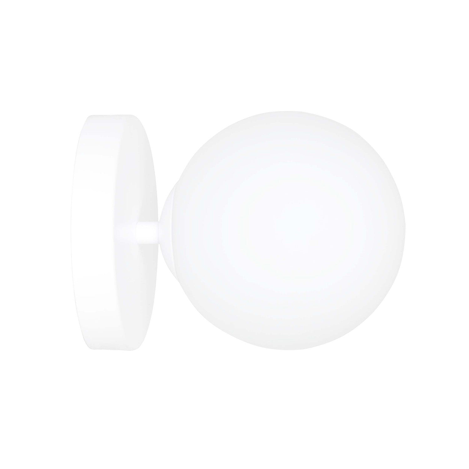 Applique A 1 Luce Hallador In Acciaio Bianco E Sfera In Vetro Opalino