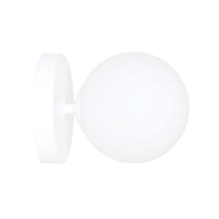 Applique A 1 Luce Hallador In Acciaio Bianco E Sfera In Vetro Opalino