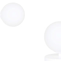 Applique A 1 Luce Hallador In Acciaio Bianco E Sfera In Vetro Opalino