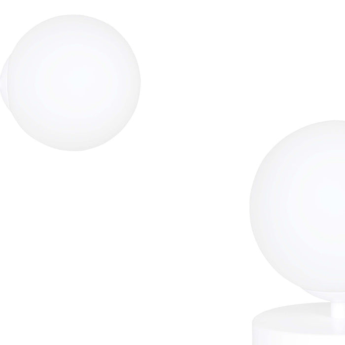 Applique A 1 Luce Hallador In Acciaio Bianco E Sfera In Vetro Opalino