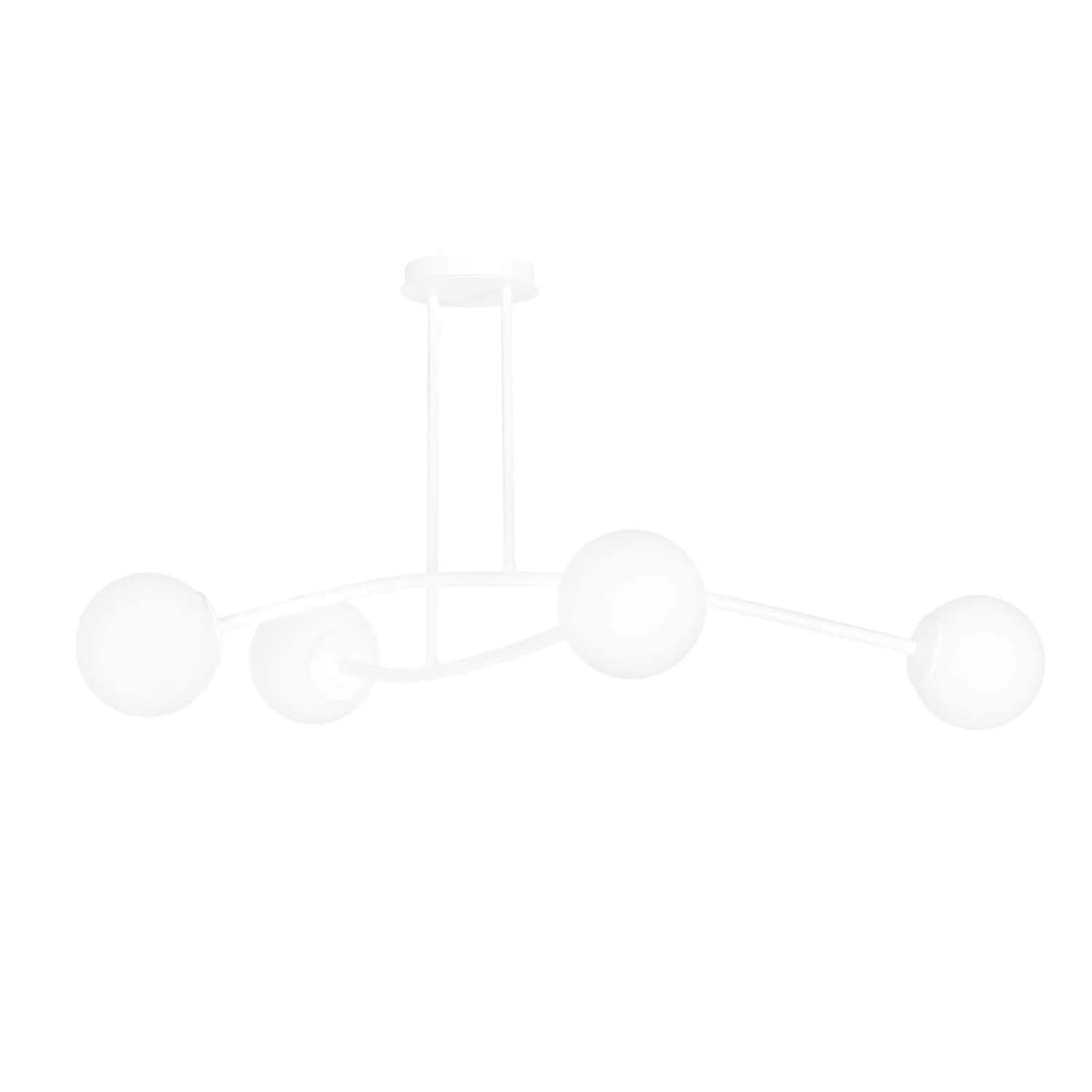 Plafoniera Contemporaneo Krishna Acciaio Bianco 4 Luci E14 Ip20