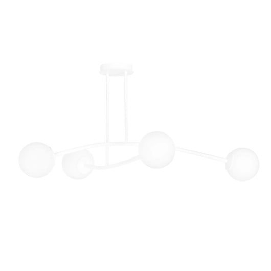 Plafoniera Contemporaneo Krishna Acciaio Bianco 4 Luci E14 Ip20