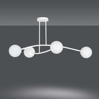 Plafoniera Contemporaneo Krishna Acciaio Bianco 4 Luci E14 Ip20