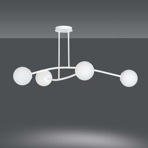 Plafoniera Contemporaneo Krishna Acciaio Bianco 4 Luci E14 Ip20