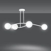 Plafoniera Contemporaneo Krishna Acciaio Bianco 4 Luci E14 Ip20