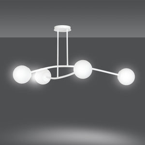 Plafoniera Contemporaneo Krishna Acciaio Bianco 4 Luci E14 Ip20