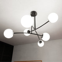 Plafoniera Contemporaneo Krishna Acciaio Nero 6 Luci E14 Ip20