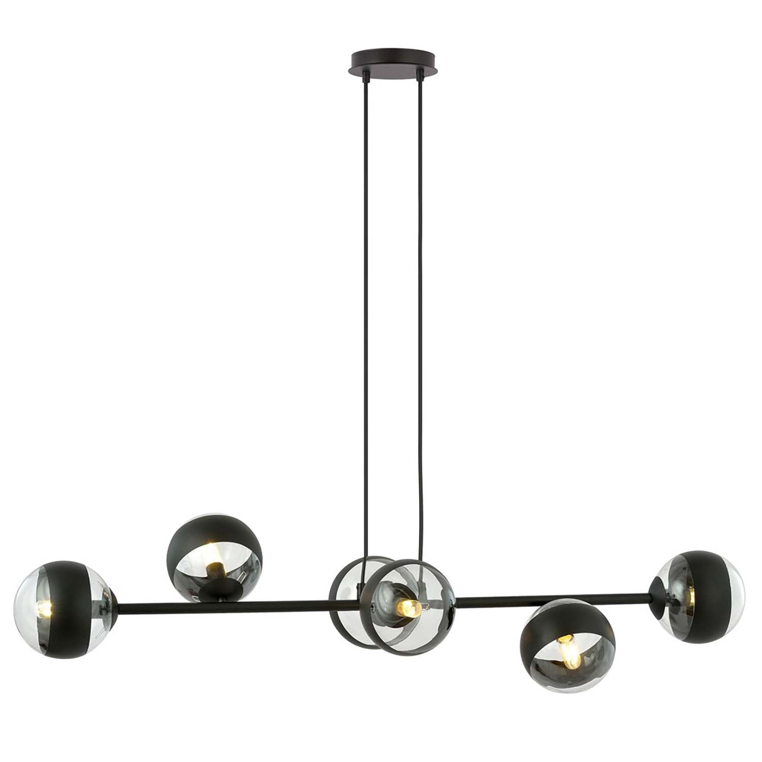 Lampadario Contemporaneo Durga Acciaio Nero 6 Luci E14 Ip20