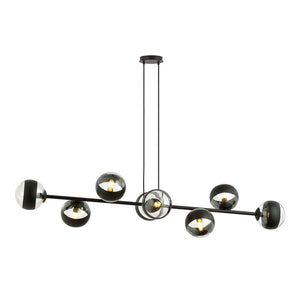 Lampadario Contemporaneo Durga Acciaio Nero 8 Luci E14 Ip20