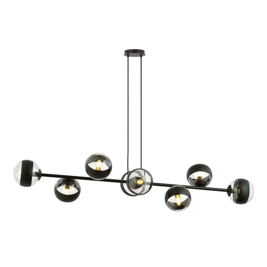 Lampadario Contemporaneo Durga Acciaio Nero 8 Luci E14 Ip20