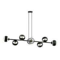 Lampadario Contemporaneo Durga Acciaio Nero 8 Luci E14 Ip20