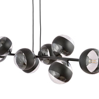 Lampadario Contemporaneo Durga Acciaio Nero 8 Luci E14 Ip20