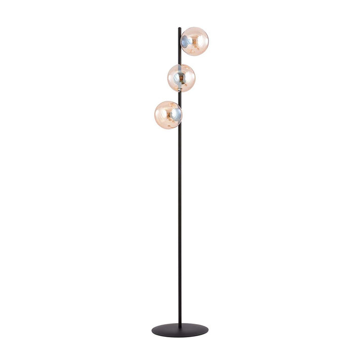 Piantana Minimal Durga Acciaio Nero Ambra 3 Luci E14 Ip20