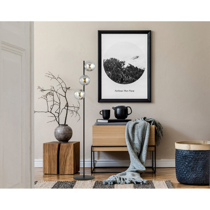 Piantana Minimal Durga Acciaio Nero Grigio 3 Luci E14 Ip20