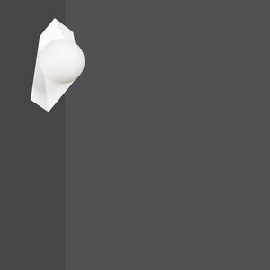 Applique Moderna 1 Luce Parvati In Acciaio Bianco E Sfera Vetro Opalino