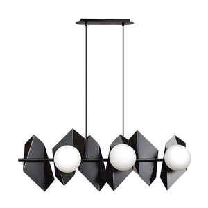 Lampadario Minimal Parvati Acciaio Nero 6 Luci E14 Ip20