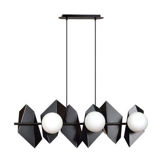 Lampadario Minimal Parvati Acciaio Nero 6 Luci E14 Ip20