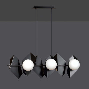 Lampadario Minimal Parvati Acciaio Nero 6 Luci E14 Ip20