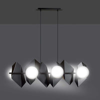 Lampadario Minimal Parvati Acciaio Nero 6 Luci E14 Ip20