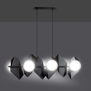 Lampadario Minimal Parvati Acciaio Nero 6 Luci E14 Ip20