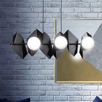 Lampadario Minimal Parvati Acciaio Nero 6 Luci E14 Ip20