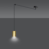 Sospensione A Ragno In Acciaio Nero E Oro 1 Luce Tracker Con Cavo 3 Metri