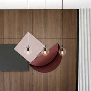 Sospensione Moderna 3 Luci Kali In Acciaio Nero E Sfere In Vetro Trasparente