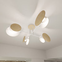 Plafoniera Moderna Amaterasu Acciaio Bianco 4 Luci E27 Ip20