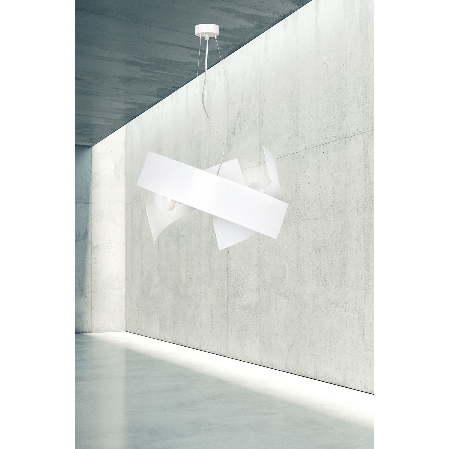 Sospensione Moderna 1 Luce Izanagi In Fasce Di Acciaio Bianco