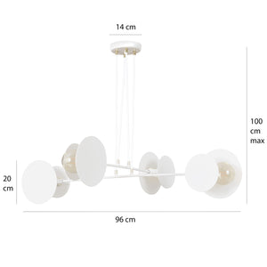 Lampadario Moderno 1 Luce Izanami In Acciaio Bianco Con Bracci