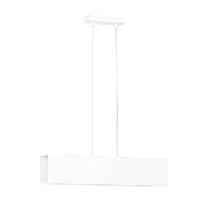 Lampadario Moderno 2 Luci Hachiman In Acciaio Bianco