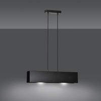 Lampadario Moderno 2 Luci Hachiman In Acciaio Nero
