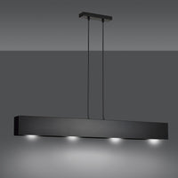 Lampadario Moderno 4 Luci Hachiman In Acciaio Nero