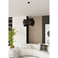 Sospensione Moderna 1 Luce In Fasce Di Acciaio Nero