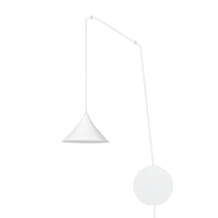 Sospensione Minimal 1 Luce Fujin In Acciao Bianco E Paralume A Cono