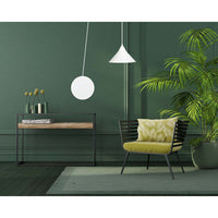 Sospensione Minimal 1 Luce Fujin In Acciao Bianco E Paralume A Cono