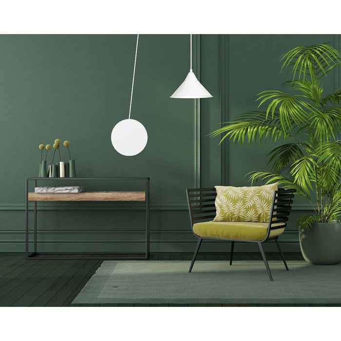 Sospensione Minimal 1 Luce Fujin In Acciao Bianco E Paralume A Cono