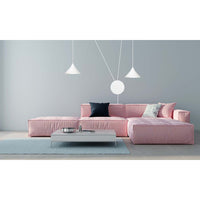 Sospensione Minimal 2 Luci Fujin In Acciao Bianco E Paralume A Cono