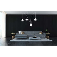 Sospensione Minimal 3 Luci Fujin In Acciao Bianco E Paralume A Cono