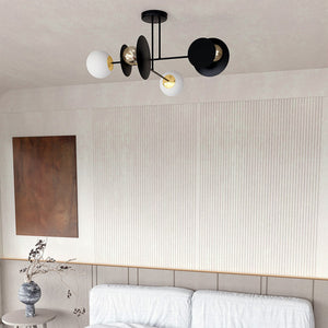 Plafoniera Moderna Inari Acciaio Nero 2 Luci E27 Ip20