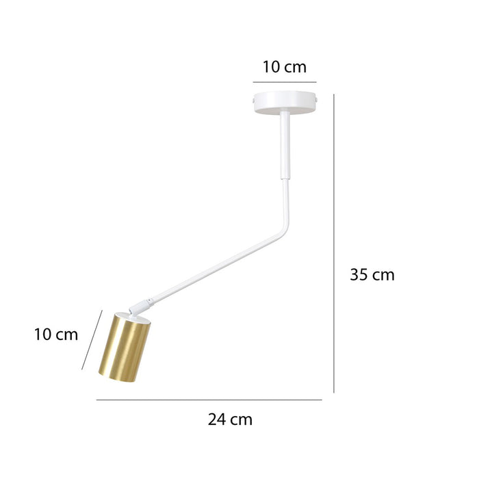 Plafoniera Minimal Tenjin Acciaio Bianco 1 Luce Gu10 Ip20