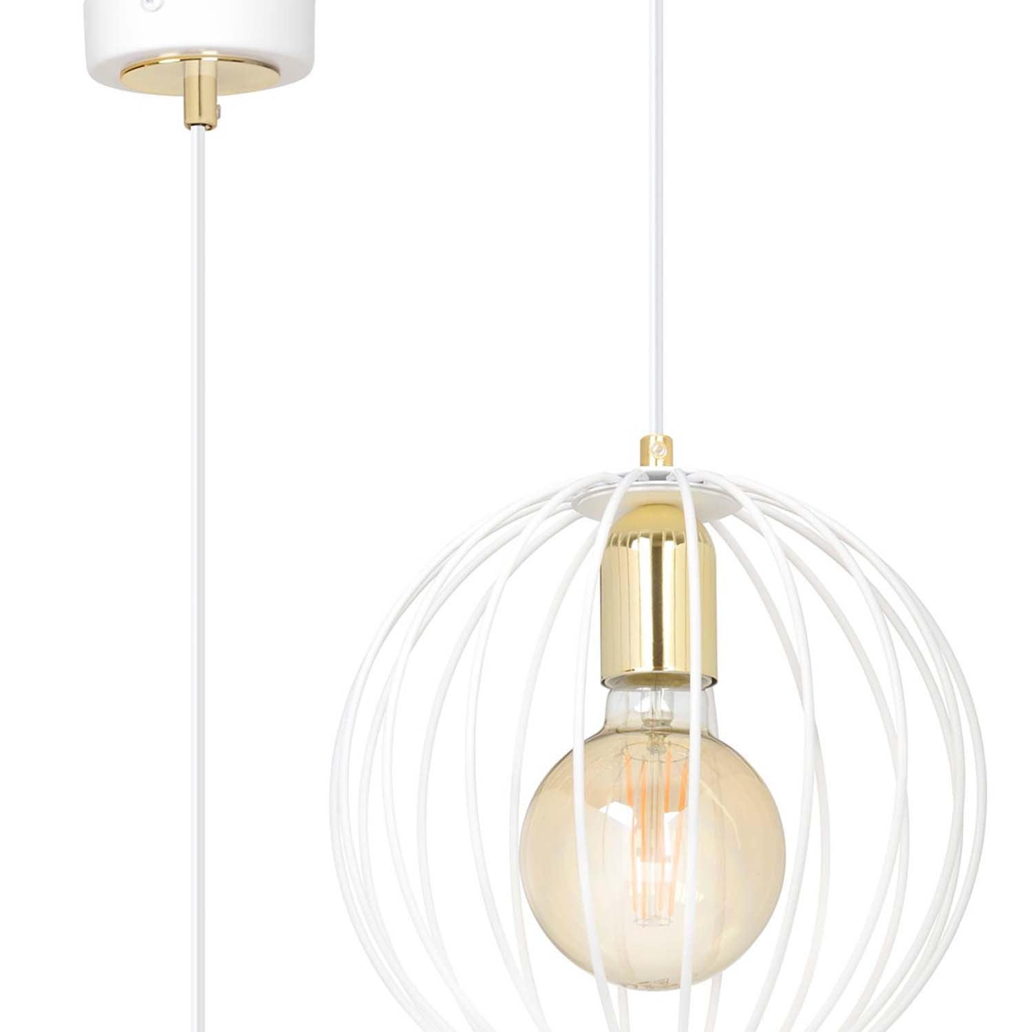 Sospensione Contemporanea Omoikane Acciaio Bianco 1 Luce E27 Ip20