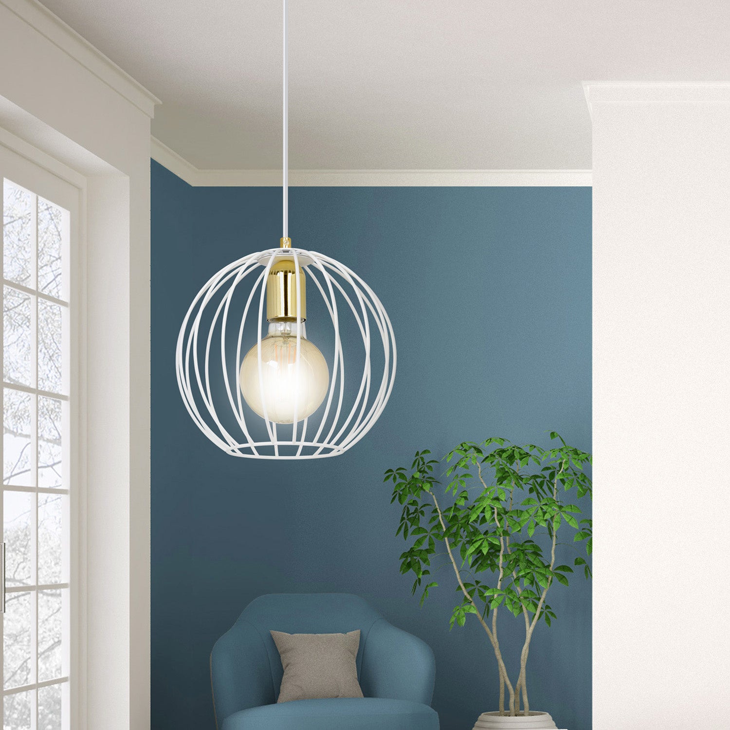 Sospensione Contemporanea Omoikane Acciaio Bianco 1 Luce E27 Ip20