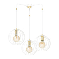 Lampadario Contemporaneo Omoikane Acciaio Bianco 3 Luci E27 Ip20