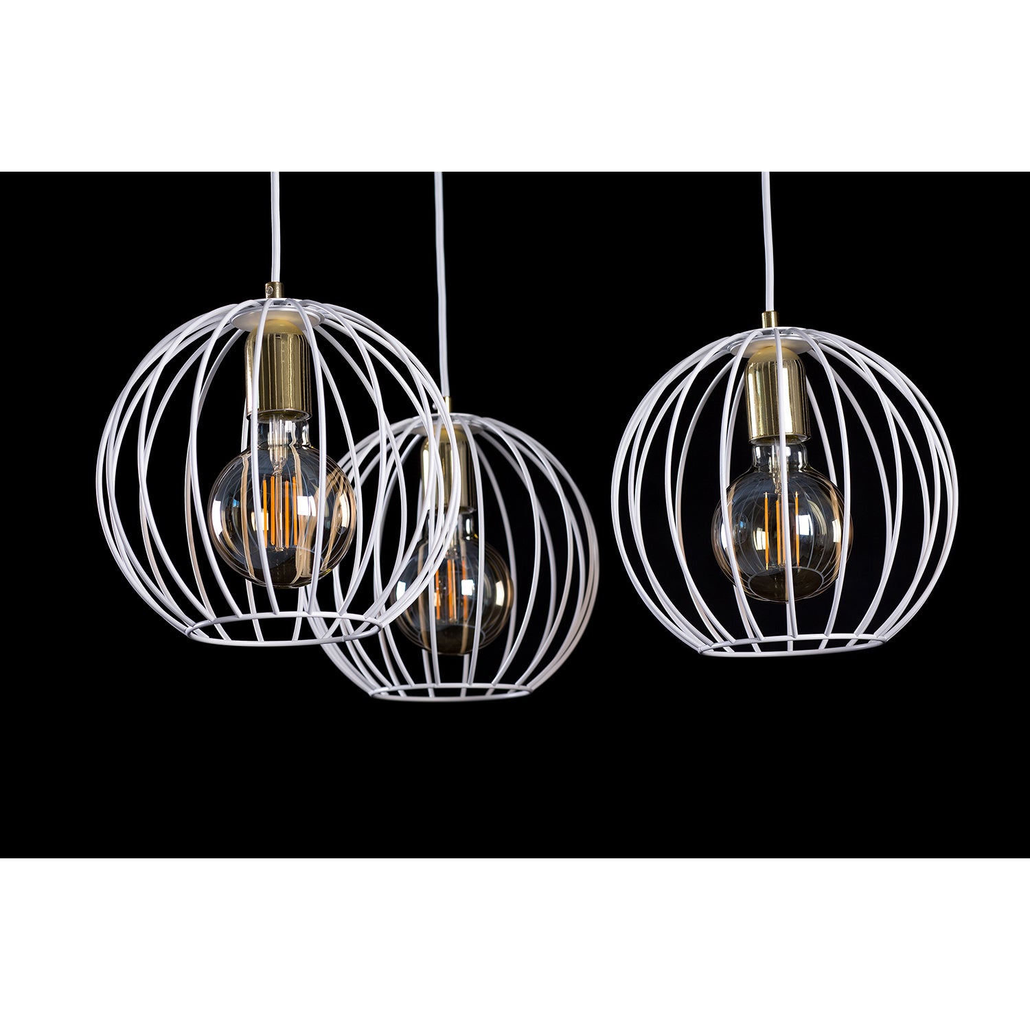 Lampadario Contemporaneo Omoikane Acciaio Bianco 3 Luci E27 Ip20